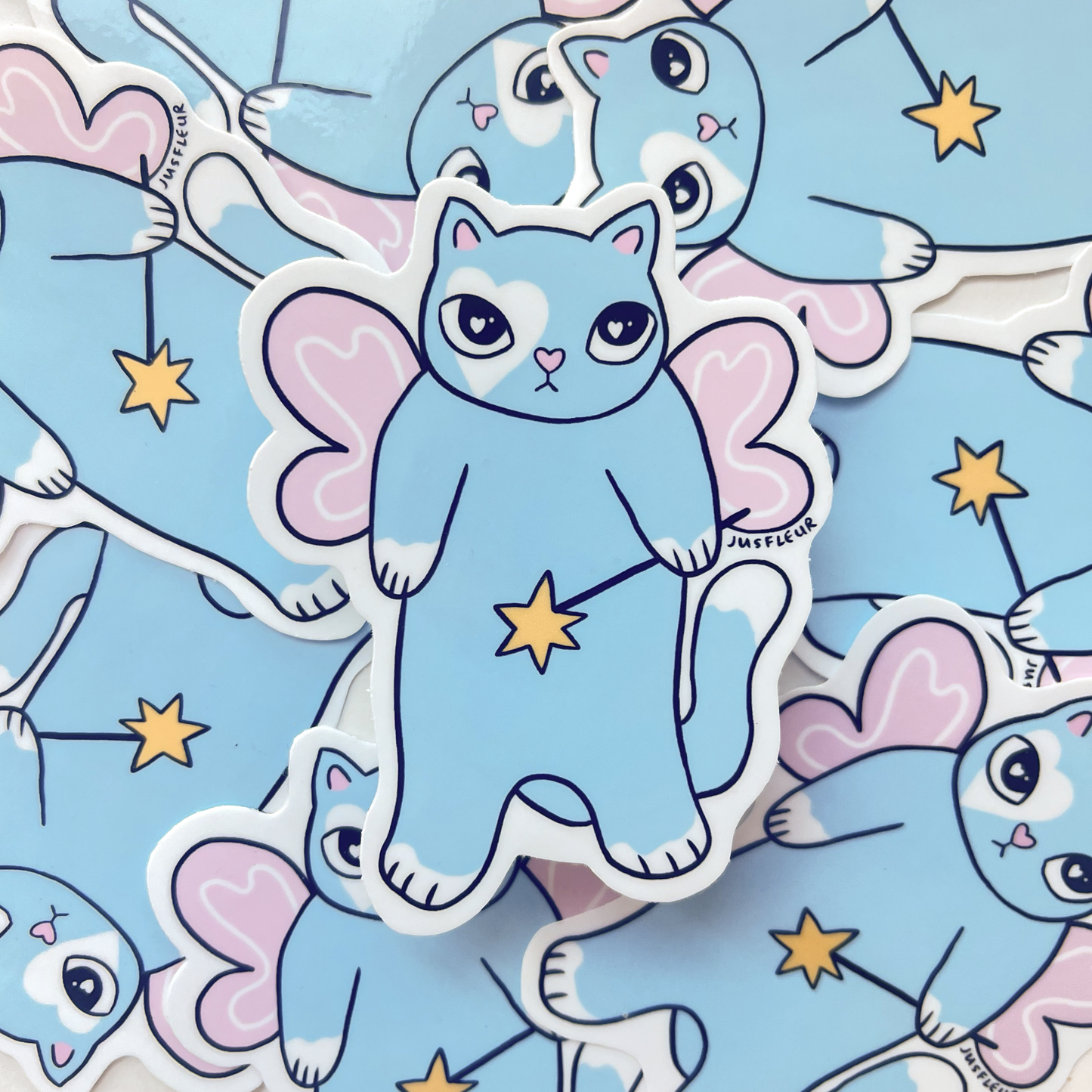 Autocollant chat-fée