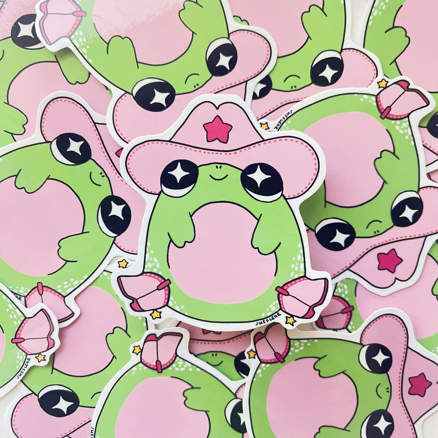 Autocollant grenouille cowboy