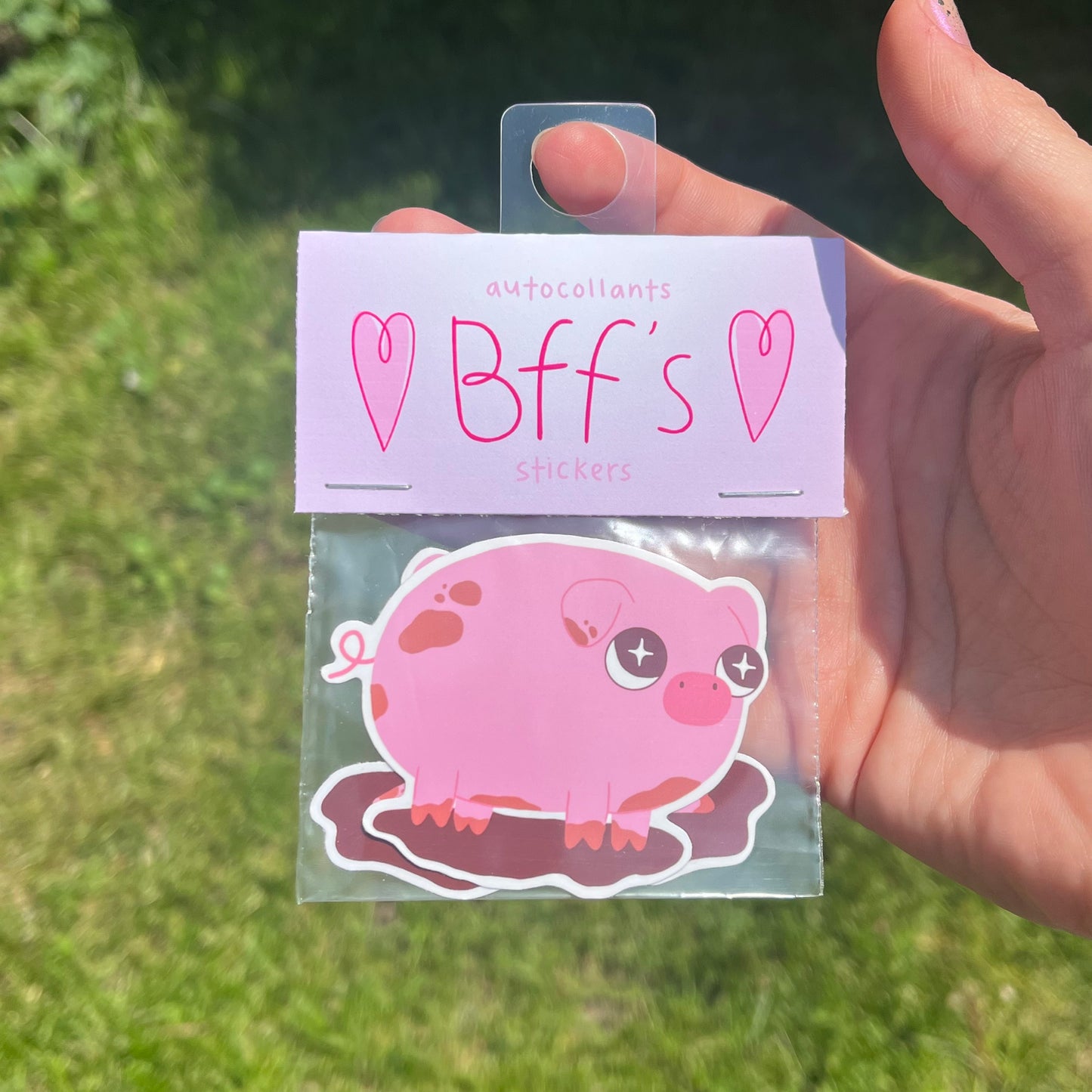 Cochons besties (duo autocollants d'amitié)