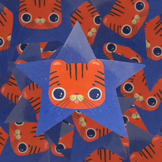 Autocollant tigre-étoile