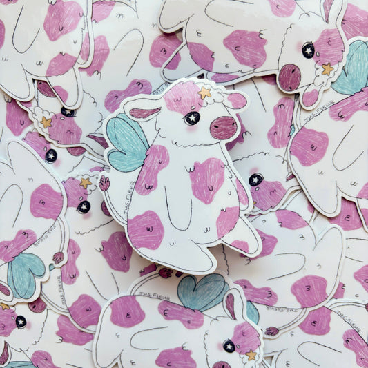 Autocollant vache-fée
