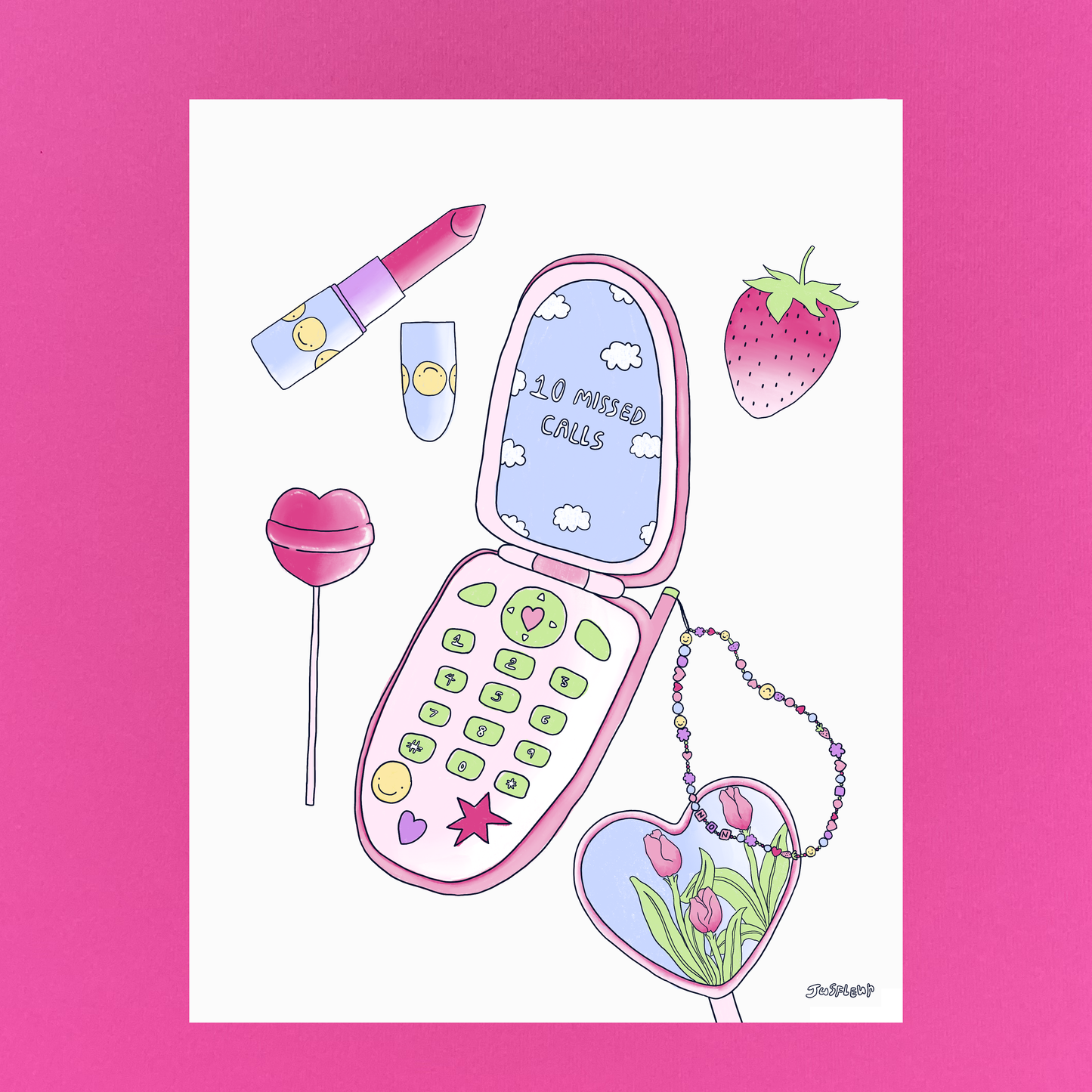 flip phone & autres choses roses