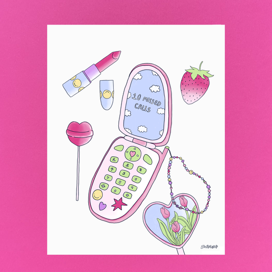 flip phone & autres choses roses