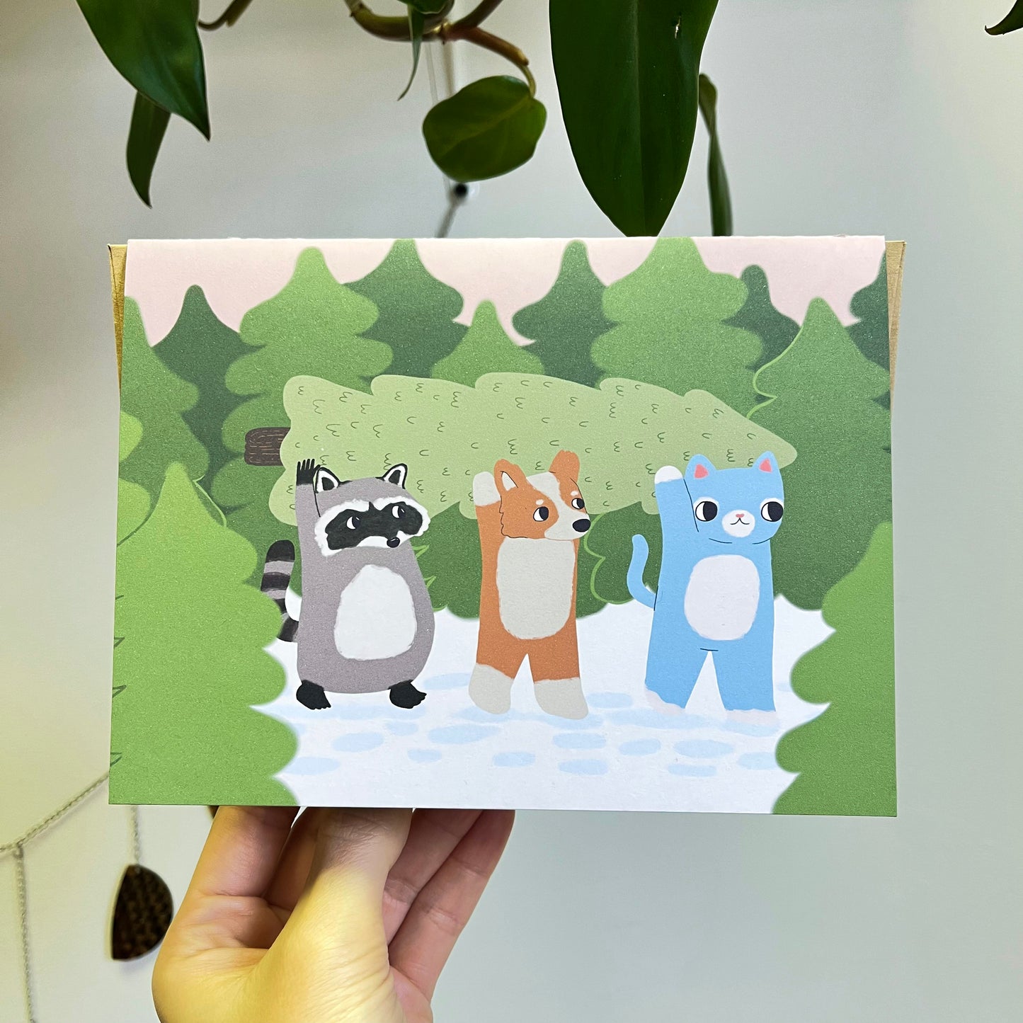 Animals in the forest card