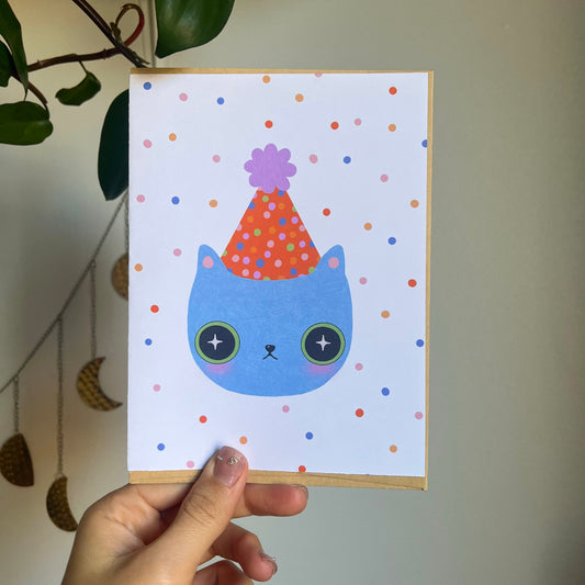 Birthday cat greeting card