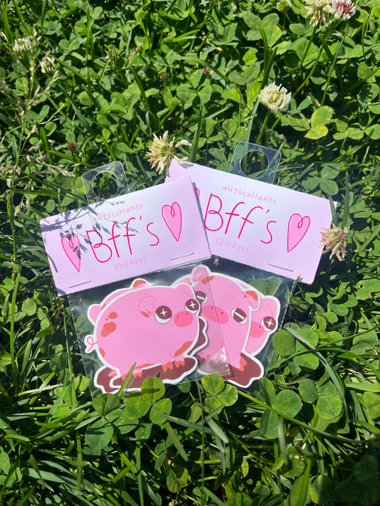 Pig besties (friendship sticker duo)
