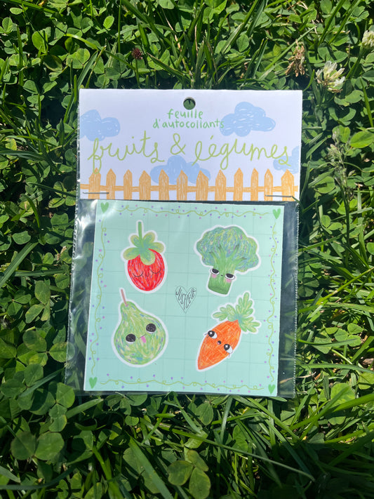 fruits &amp; vegetables (sticker sheet)